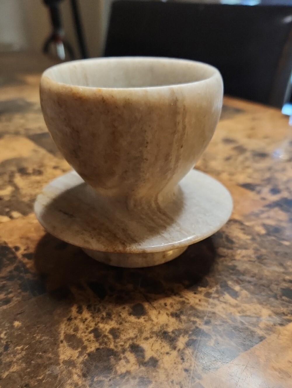 Butter Bell-Minimum Beige Marble Jar and Mortar Set - Picture 4 of 14